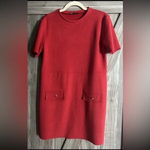 Zara Vibrant Red Mini Dress, Women’s Size Small